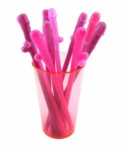 Bachelorette.com Drinking Supplies Pink And Purple Penis Straws