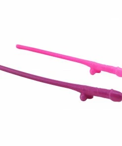Bachelorette.com Drinking Supplies Pink And Purple Penis Straws