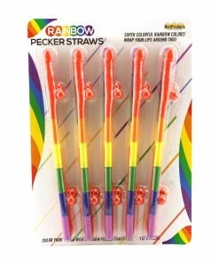 Bachelorette.com Drinking Supplies Modular Rainbow Penis Straws