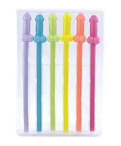 Bachelorette.com Rainbow Glowing Penis Straws