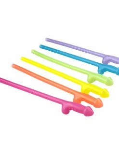 Bachelorette.com Rainbow Glowing Penis Straws