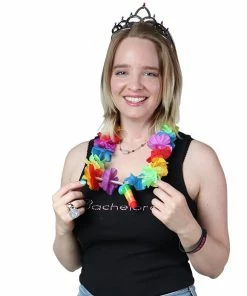 Bachelorette.com Sashes, Boas, Necklaces Rainbow Light-Up Pecker Flower Necklace
