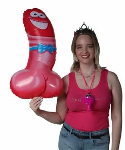 Bachelorette.com Smiling Foil Penis Balloon Bachelorette Party Supplies