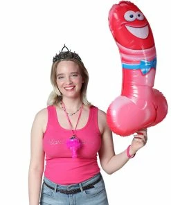 Bachelorette.com Smiling Foil Penis Balloon Bachelorette Party Supplies