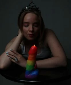 Bachelorette.com Giant Rainbow Pecker Candle Rainbow Party Supplies
