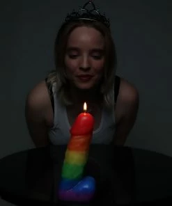 Bachelorette.com Giant Rainbow Pecker Candle Rainbow Party Supplies