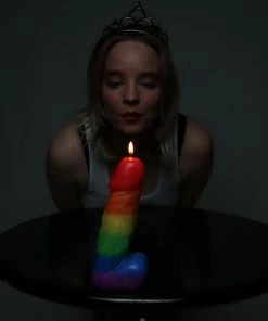 Bachelorette.com Giant Rainbow Pecker Candle Rainbow Party Supplies