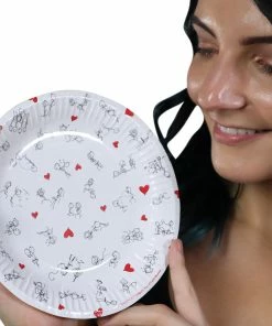 Bachelorette.com Bachelorette Party Supplies Dirty Dishes Sex Position Plates - 8