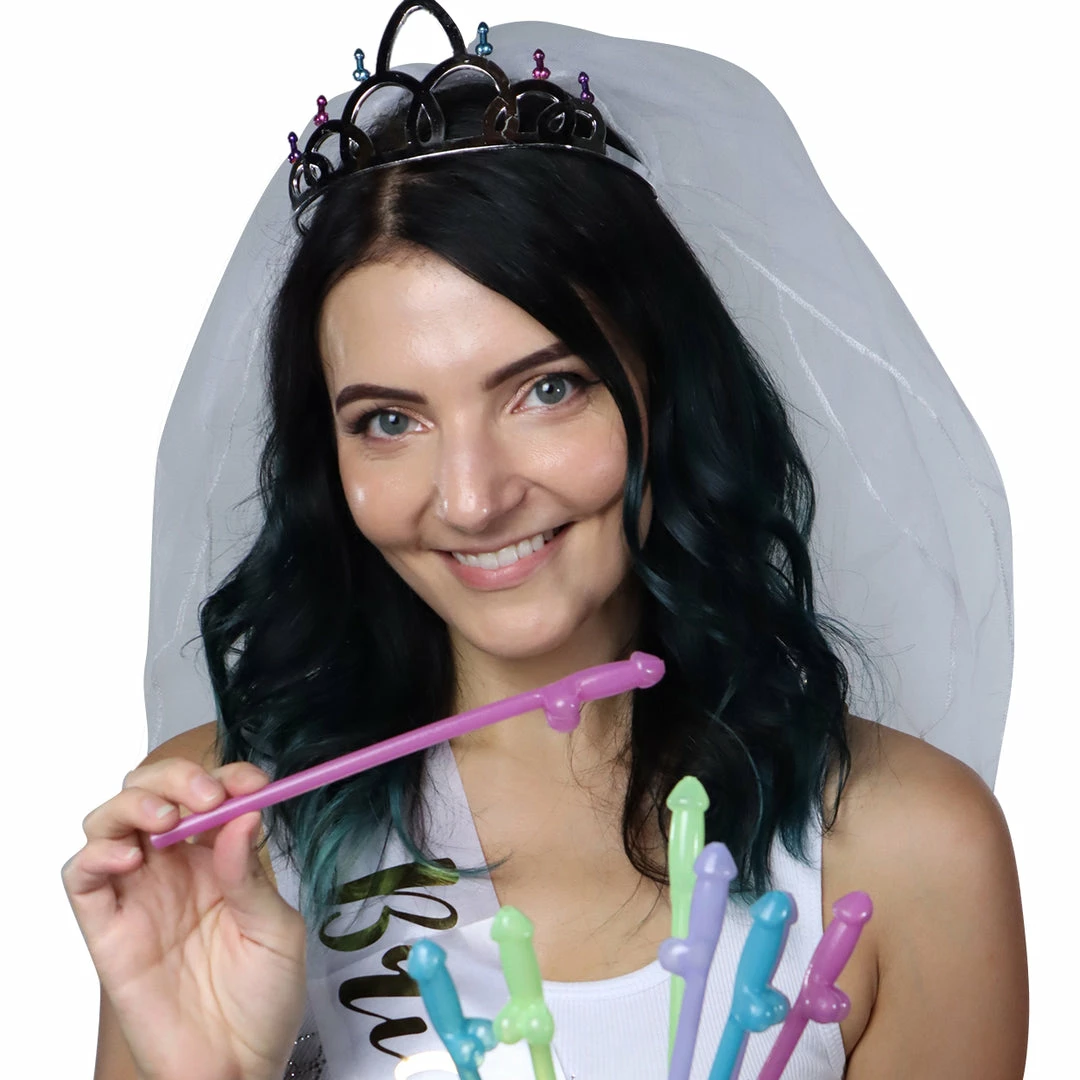 Bachelorette.com Bachelorette Party Supplies Glowing Penis Straws - 8 Straws 1 Bachelorette.com Bachelorette Party Supplies Glowing Penis Straws - 8 Straws