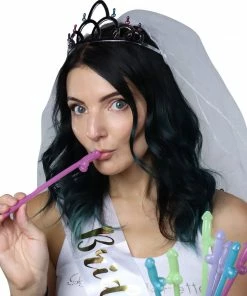 Bachelorette.com Bachelorette Party Supplies Glowing Penis Straws - 8 Straws