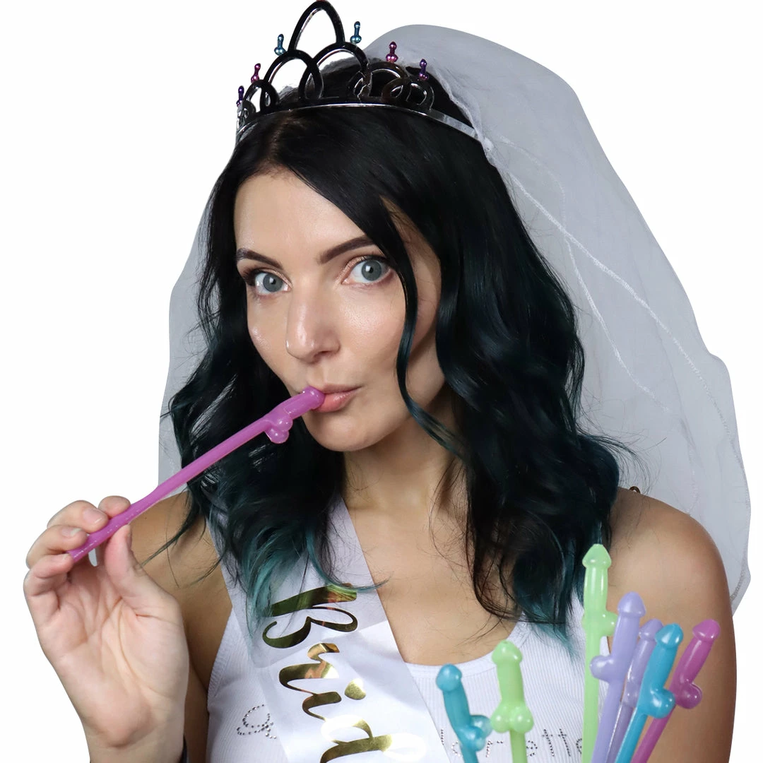 Bachelorette.com Bachelorette Party Supplies Glowing Penis Straws - 8 Straws 2 Bachelorette.com Bachelorette Party Supplies Glowing Penis Straws - 8 Straws