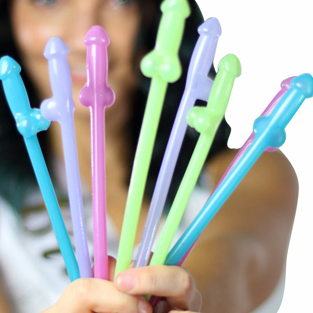 Bachelorette.com Bachelorette Party Supplies Glowing Penis Straws - 8 Straws 3 Bachelorette.com Bachelorette Party Supplies Glowing Penis Straws - 8 Straws