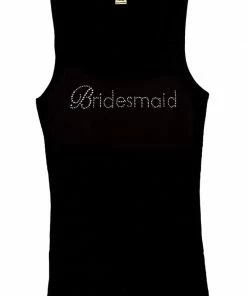 Bachelorette.com Bridesmaid Tank Top - Black With White Gemstones - Clearance!