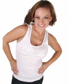 Bachelorette.com Bridesmaid Tank Top - White With Silver Gemstones - Clearance! Hot Deals