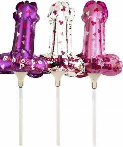 Bachelorette.com Dick On A Stick - 3 Penis Balloons Party Favors