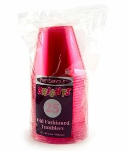 Bachelorette.com Drinking Supplies Neon Pink Tumbler Cups - 25