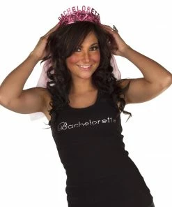 Bachelorette.com Bachelorette Tank Top - Black With White Gemstones - Clearance!