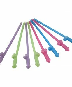 Bachelorette.com Bachelorette Party Supplies Glowing Penis Straws - 8 Straws 10 Bachelorette.com Bachelorette Party Supplies Glowing Penis Straws - 8 Straws