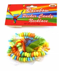 Bachelorette.com Penis Candy And Penis Cake Rainbow Pecker Candy Necklace