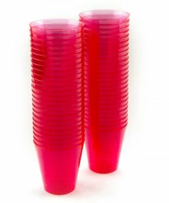 Bachelorette.com Neon Pink Plastic Shot Cups