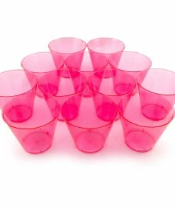 Bachelorette.com Drinking Supplies Neon Pink Tumbler Cups - 25