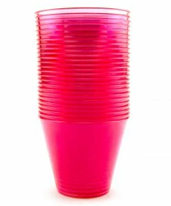 Bachelorette.com Drinking Supplies Neon Pink Tumbler Cups - 25