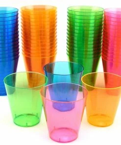 Bachelorette.com Neon Plastic Shot Cups - 2 Oz. - Assorted Colors - 60 Drinking Supplies