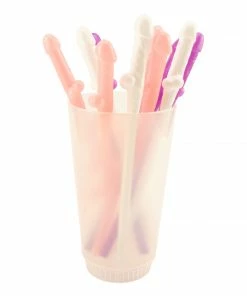 Bachelorette.com Pastel Penis Party Straws - 10