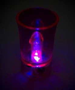 Bachelorette.com Pink Flashing Penis Shot Glass Drinking Supplies