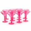Bachelorette.com Neon Pink Plastic Martini Glasses - 10 Drinking Supplies