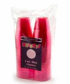 Bachelorette.com Neon Pink Plastic Shot Cups