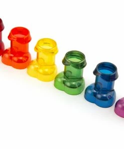 Bachelorette.com Rainbow Penis Shot Glasses - 6 Sale