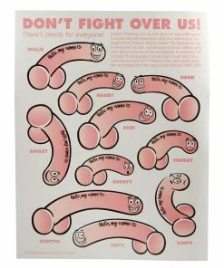 Bachelorette.com Willie Nametags - 10 Pack Bachelorette Party Supplies