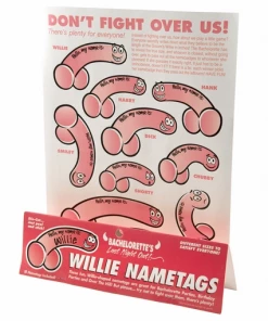 Bachelorette.com Willie Nametags - 10 Pack Bachelorette Party Supplies